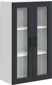 vidaXL Konyhaszekrény polcokkal Fekete 60 x 31 x 100 cm Faanyag