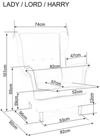 Régi rózsaszín fotel TV-hez LADY VELVET
