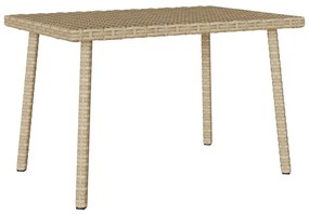 vidaXL téglalap bézs polyrattan kerti dohányzóasztal 60x40x37cm