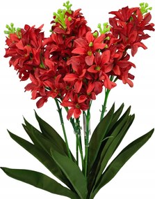 Jácint csokor piros szaténból 51 cm