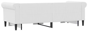 fehér kihúzható műbőr heverő 90 x 200 cm