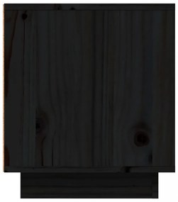 fekete tömör fenyőfa TV-szekrény 80 x 35 x 40,5 cm