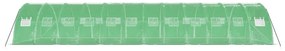 zöld acélvázas melegház 48 m² 12 x 4 x 2 m