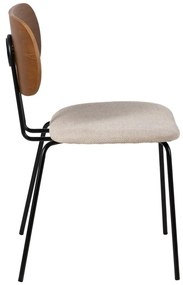 Barna-krémszínű étkezőszék szett 4 db-os Cleo – Ixia