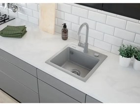 Deante ZQZ_S103 - ZORBA konyhai mosogató 44x44 cm gránit/metál szürke