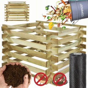 Fa kerti komposztáló Impregnált vakondháló moduláris Eko