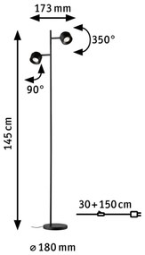 Paulmann 79775 - 2xLED/3W Dimmelhető állólámpa PURIK PANE 230V