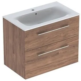 Geberit Selnova fürdőszobaszekrény mosdóval 80x50,2x65,2 cm hickory dió 501.242.00.1