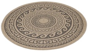 Fekete-bézs kerek kültéri szőnyeg ø 80 cm Comilla – Ayyildiz Carpets