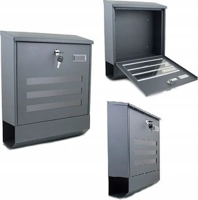 Bituxx postaláda újságtartóval, grafit 35x42x12cm