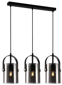 ITALUX PND-32453-3-BK-SG NANESMA Többágú Függesztett Lámpa Fekete, Füstös E27 IP20