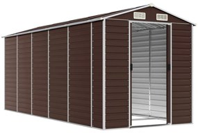 barna horganyzott acél kerti fészer 191 x 470 x 198 cm