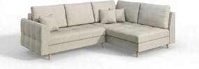 Krémszínű sarokkanapé (jobb oldali) Ariella – Ropez