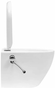 Fehér kerámia falra szerelhető perem nélküli WC tartály