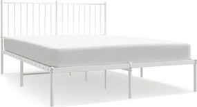 vidaXL fehér fém ágykeret fejtámlával 140 x 200 cm
