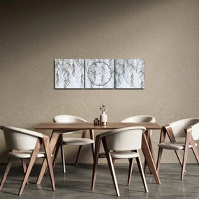 Kép - Fűzfa gallyak kék alapon (órával) (90x30 cm)