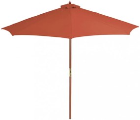 terrakotta kültéri napernyő farúddal 300 cm