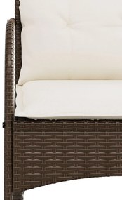 barna polyrattan kerti hintaszék párnákkal