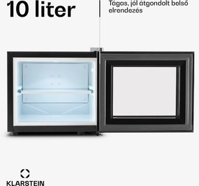 Klarstein Frosty mini hűtőszekrény, 10 liter, B energiahatékonysági osztály, 65 W, fekete