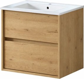 RODO fürdőszoba faliszekrény+mosdószekrény + mosdó 60 cm NATÚR TÖLGY (összeszerelve)