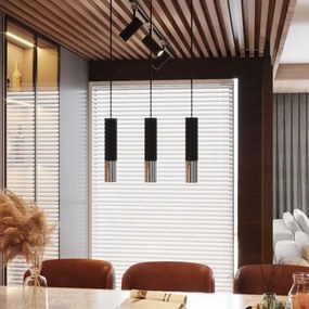 Sollux SL.0941 - Csillár zsinóron LOOPEZ 2xGU10/10W/230V fekete/króm