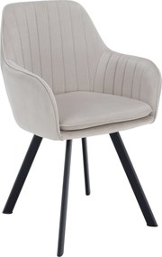 Design fotel, bézses szürke Velvet szövet, AURIL