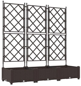 Kert Díszítő Rácsos 3 db Barna 120x40x125.5 cm