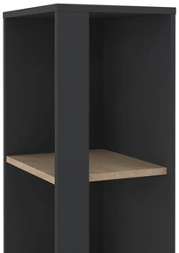 Antracitszürke-natúr színű könyvespolc tölgyfa dekorral 41x205 cm Sign – Tvilum