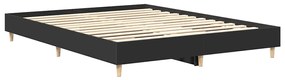 fekete szerelt fa ágykeret matrac nélkül 150 x 200 cm