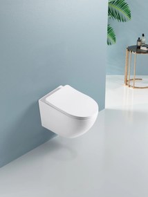 Cerano Verde, függő WC csésze Peremless 490x360x370 mm + UF wc ülőke, fehér fényes, CER-CER-417341