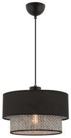 ECHO zsinóros függőlámpa 1xE27/60W/230V fekete/szürke