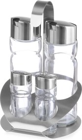 Asztali Fűszer Szett Só Bors Olívaolaj Ecet Rozsdamentes Acél Hendi