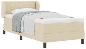 Boxspring Ágy Mattal Krém 100x200 cm Textil