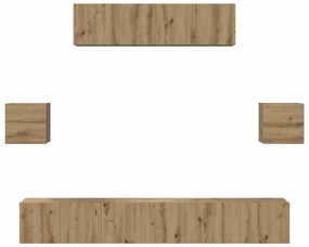 TV szekrény garnitúra 7 pcs kézműves tölgy 80 x 30 x 30 cm
