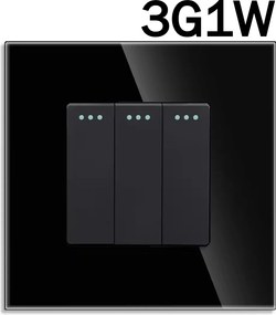 FĂ©nykapcsolĂł 3G1W Tripla Mechanikus Ăveg Keret FI60 Fekete