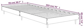 fekete szerelt fa ágykeret 75 x 190 cm