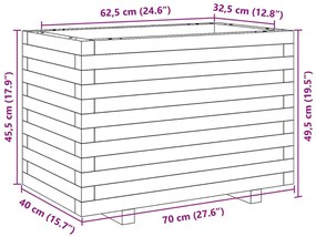 vidaXL impregnált fenyőfa kerti virágtartó 70 x 40 x 49,5 cm