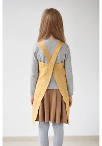 Pinafore sárga gyerek len kötény, 72 x 45 cm - Linen Tales