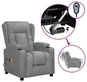 szürke műbőr elektromos masszázsfotel