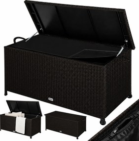 RICCO polyrattan tárolódoboz, 117 x 53 x 60cm, sötétbarna Casaria
