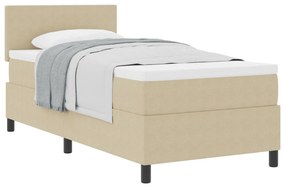 Box Spring ágy matraccal világos zöld szürke 90x200 cm kordbársony