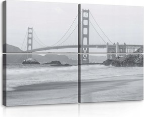 Vászonkép 120x80 moduláris Arany kapu San Francisco tájkép fekete-fehér
