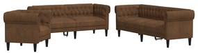 Kanapé Szett 3 pcs Barna 201.5 x 74.5 x 74.5 cm szövet