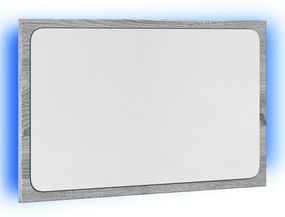 szürke sonoma szerelt fa LED-es fürdőszobatükör 60x8,5x38 cm