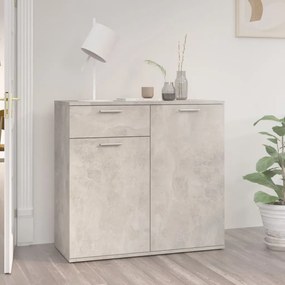 betonszürke szerelt fa tálalószekrény 80 x 36 x 75 cm