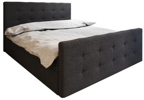 Franciaágy Boxspring 180 cm Milagros 1 (fekete) (matraccal és tárolóhellyel). 1046744