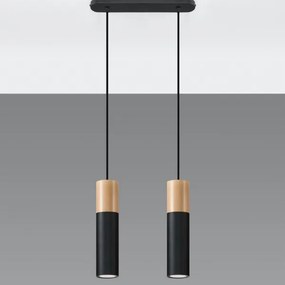 Sollux SL.0633 - Csillár zsinóron PABLO 2xGU10/40W/230V fekete