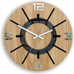 Falióra Modern Fa Csendes mechanizmussal Kerek Robusztus