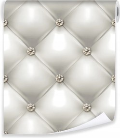 3D steppelt tapéta, fehér bőr hatású, hálószobába, nappaliba, falra, vlies alapon