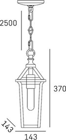 Cosmolight ZURICH P01623BK Függeszték 1x60W/E27 IP23